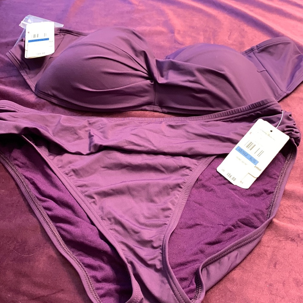 Nwt dark purple Tommy Bahamas bikini top and bottoms
